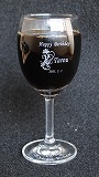 ワイングラスに彫刻した例